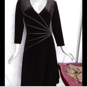 Connected Apparel Velvet Black Dress